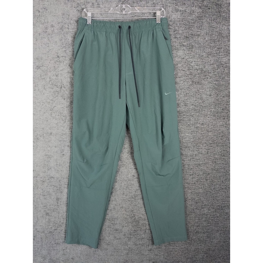 Nike Dri Fit‎ Joggers Mens M Green Athelisure Comfort Logo Drawstring Stretch